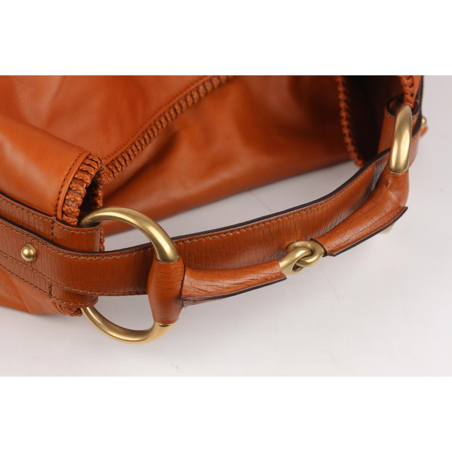 Women's Gucci Tan Leather Large Horsebit Hobo Shoulder Bag