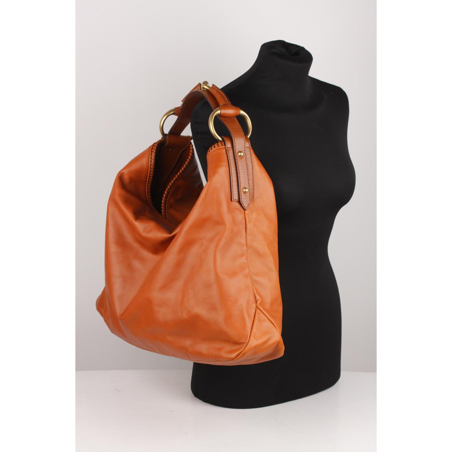 Gucci Tan Leather Large Horsebit Hobo Shoulder Bag 2
