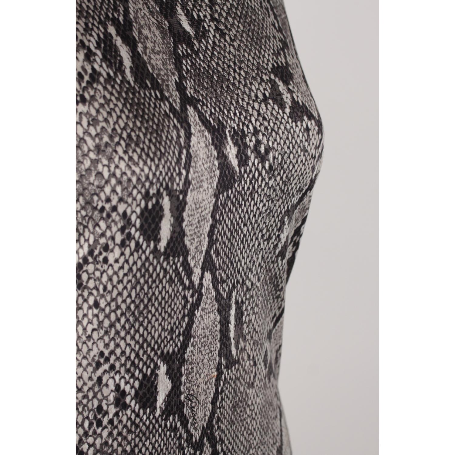 Gucci Python Print Asymmetric Dress Runway 2000 Tom Ford Era Size 42 In Excellent Condition In Rome, Rome