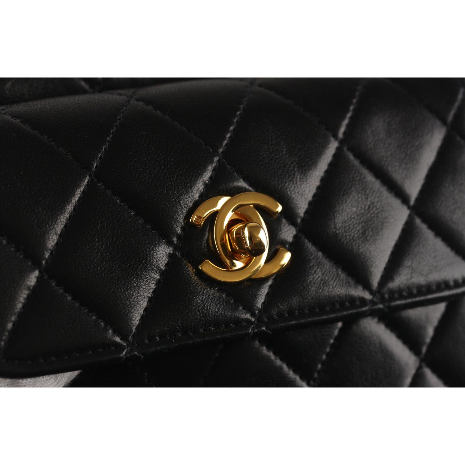 Chanel Vintage Rare 1992 Black Quilted Waist Bag with Chunky Chain 5