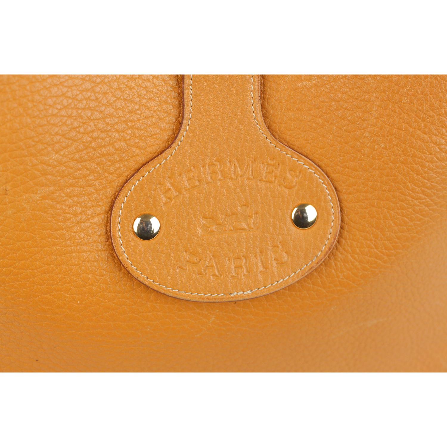Hermes Vintage Tan Leather Rodeo Crossbody Bag For Sale at 1stDibs