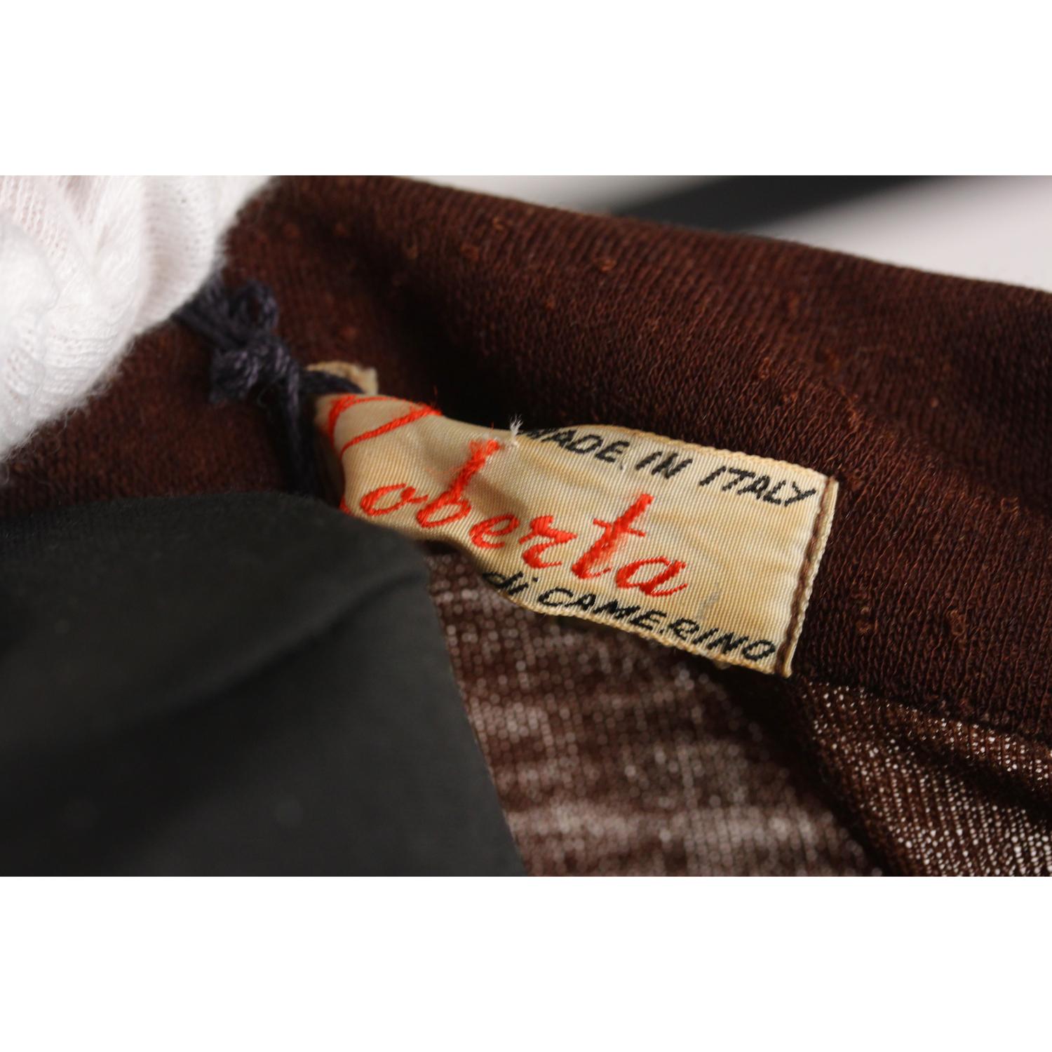Roberta Di Camerino Vintage Brown Long Sleeve Dress Size 46 4