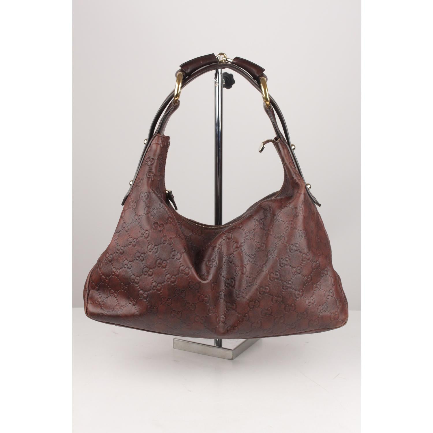 Women's Gucci Brown Guccissima Leather Horsebit Hobo Shoulder Bag