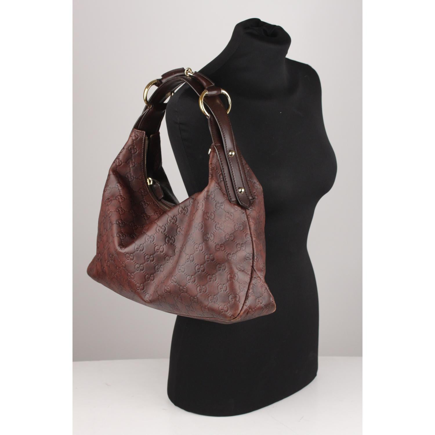 Gucci Brown Guccissima Leather Horsebit Hobo Shoulder Bag 3