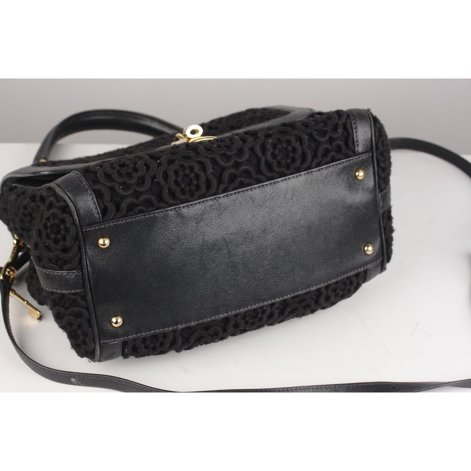 Dolce & Gabbana Black Crochet Miss Bonita Satchel Handbag 1