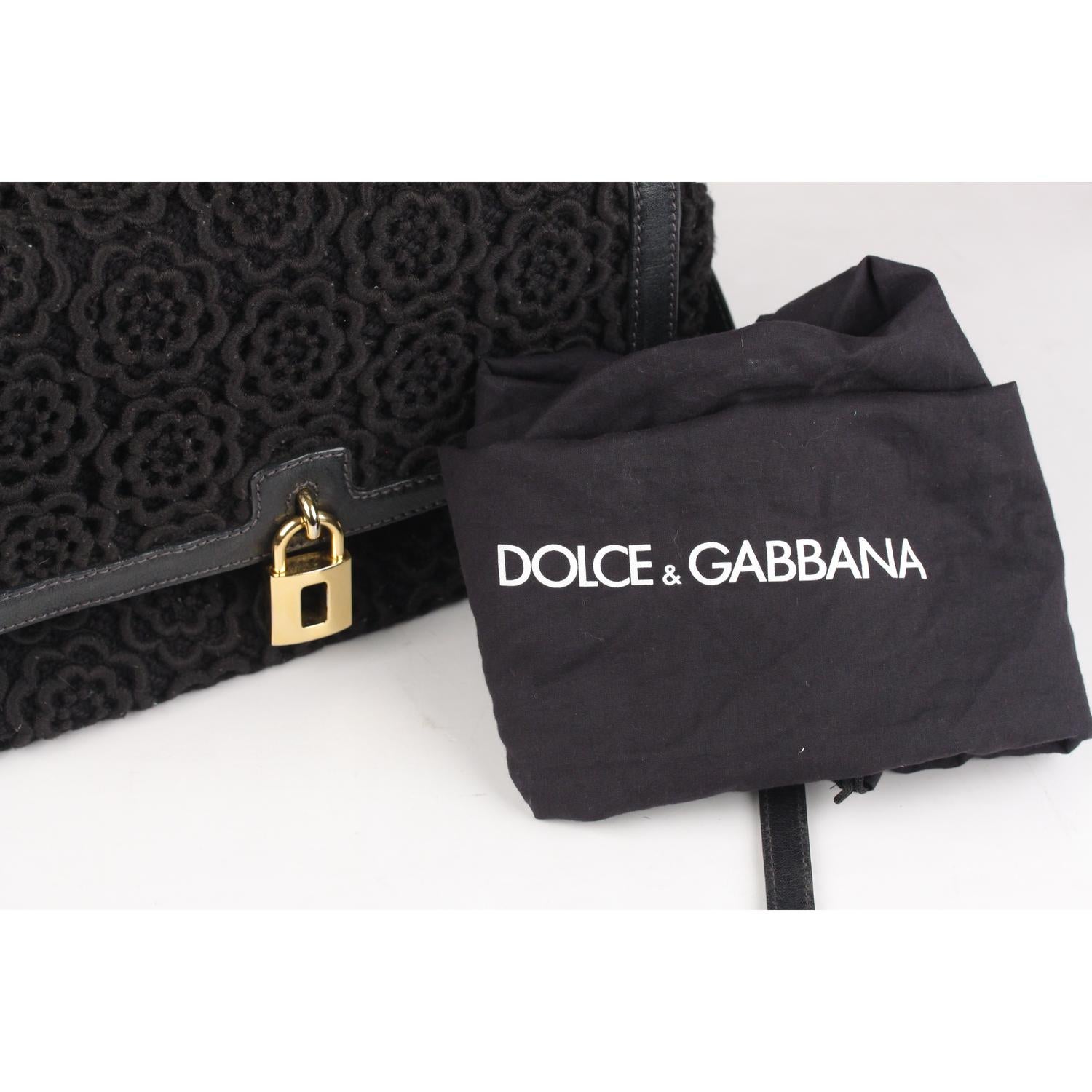 Dolce & Gabbana Black Crochet Miss Bonita Satchel Handbag 3
