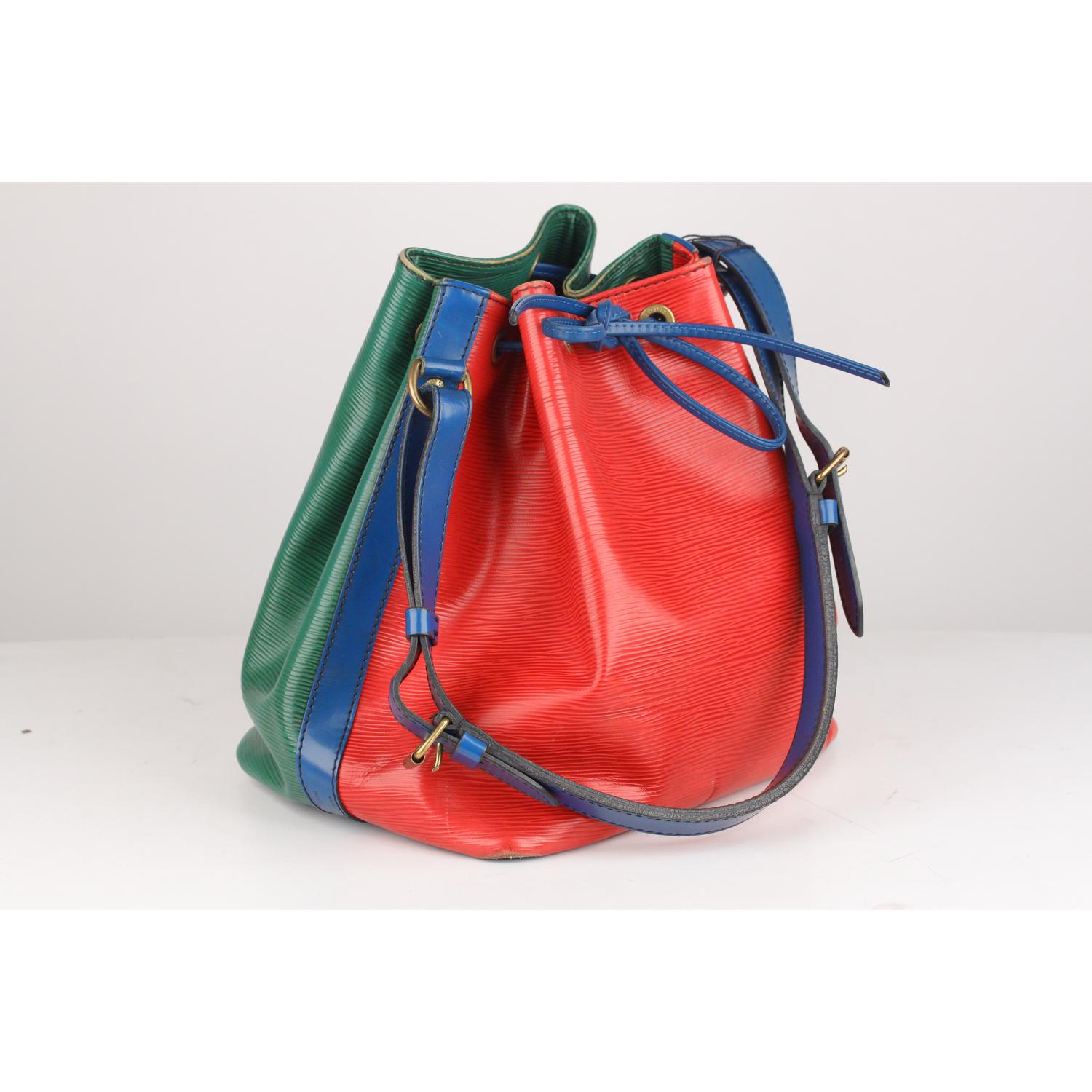 Red Louis Vuitton Vintage Multicolor Epi Leather Petit Noé Shoulder Bag