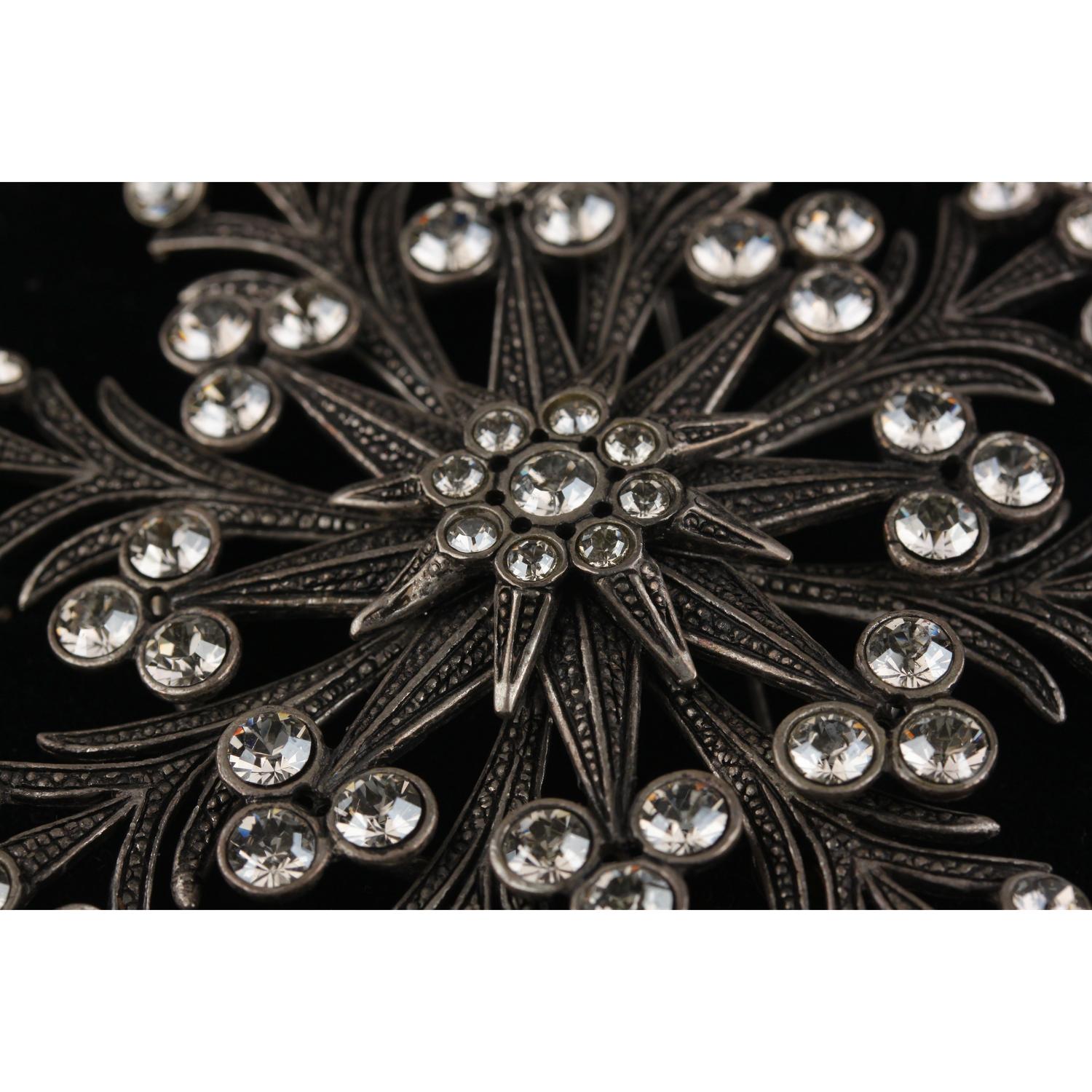 De Liguoro Haute Couture Crystals Snowflake Brooch Pin 1