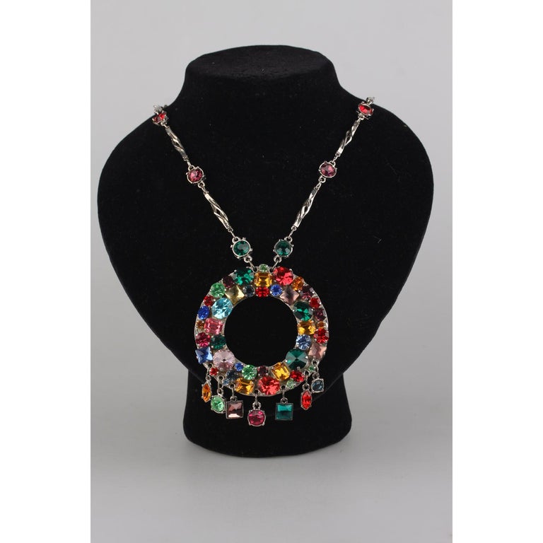 De Liguoro Haute Couture Multicolor Crystals Necklace For Sale at ...