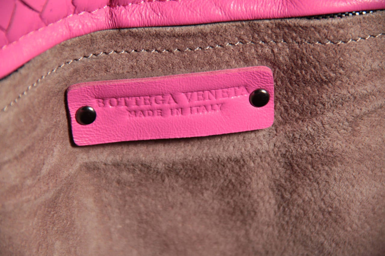 BOTTEGA VENETA Italian Pink INTRECCIATO Woven Leather TOTE Shopping Bag RARE 6