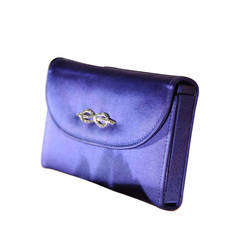 GUCCI Italian VINTAGE Blue Satin MINAUDIERE Evening Bag HANDBAG Purse RARE 5