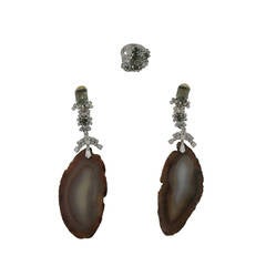 CHRISTIAN DIOR Crystals & Rough AGATE Parure CLIP ON EARRINGS & RING Set