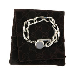 GUCCI Italian Gorgeous Sterling Silver 925 CHAIN BRACELET Bangle 6
