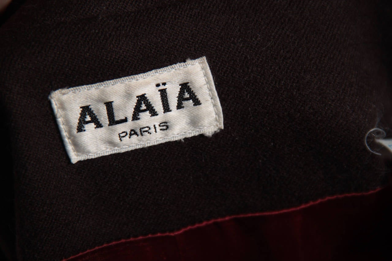ALAIA PARIS Vintage 80s Chocolate Brown Wool DOUBLE BREASTED JACKET Size 40 FR 4
