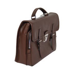 PRADA Authentic Brown SAFFIANO Leather Cartella BRIEFCASE Satchel VR0076 12