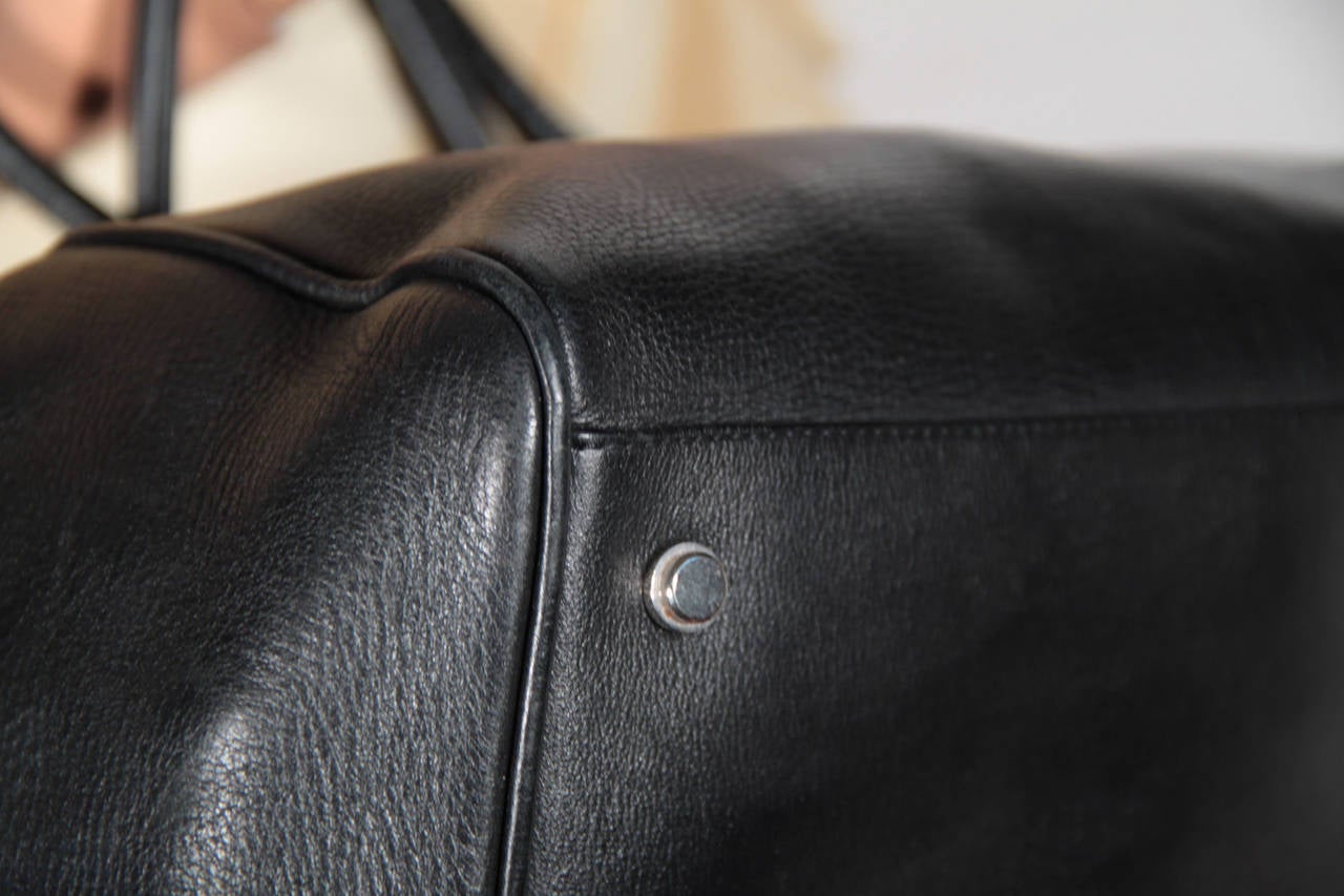 PRADA Authentic Italian Black Leather DOCTOR BAG Handbag SATCHEL Tote In Excellent Condition In Rome, Rome