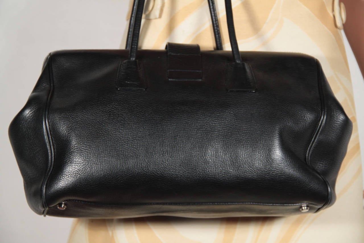PRADA Authentic Italian Black Leather DOCTOR BAG Handbag SATCHEL Tote at 1stdibs