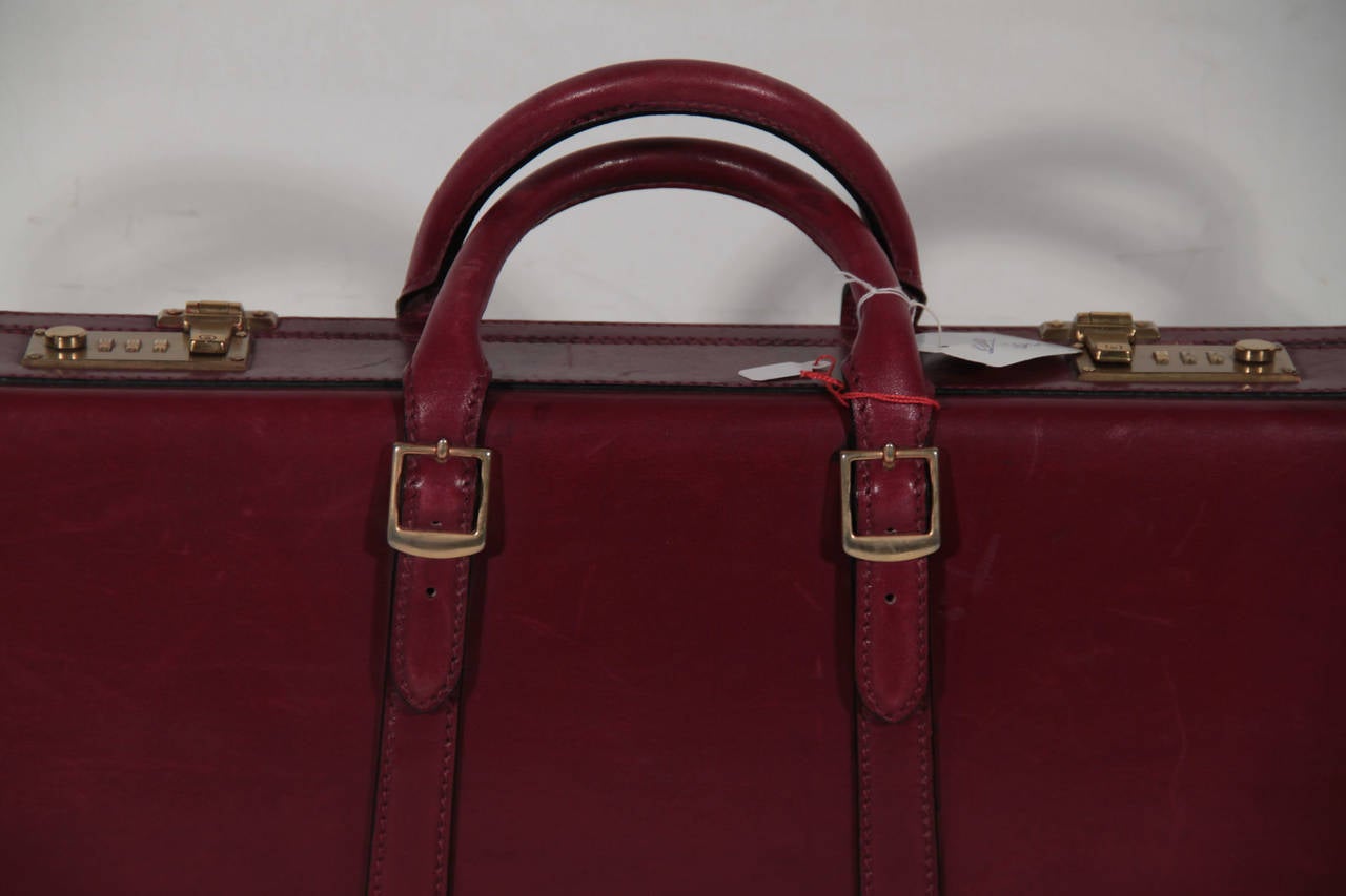 burgundy leather briefcase