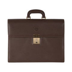 Used GUCCI Italian Brown PIGSKIN Leather BRIEFCASE Work Bag HANDBAG w/ BOX