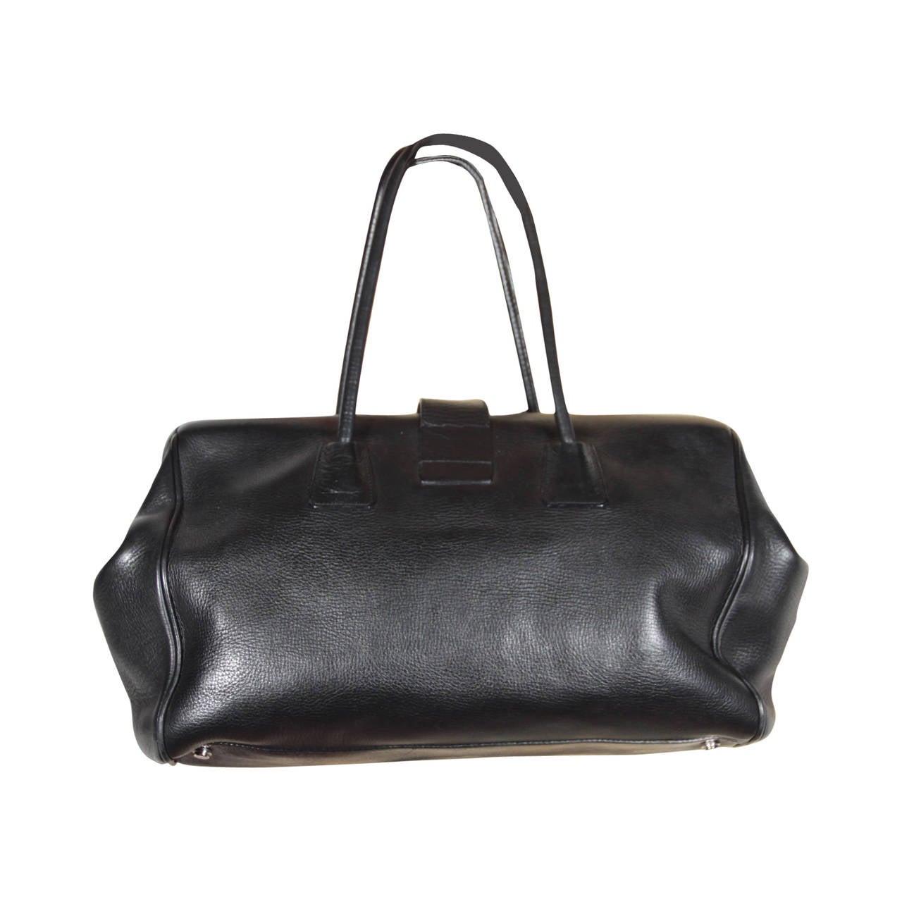 PRADA Authentic Italian Black Leather DOCTOR BAG Handbag SATCHEL ...  