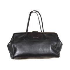 PRADA Authentic Italian Black Leather DOCTOR BAG Handbag SATCHEL Tote