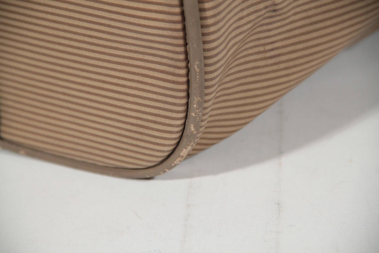 YVES SAINT LAURENT Tan Striped Vinyl Canvas WEEKENDER Overnight ...  