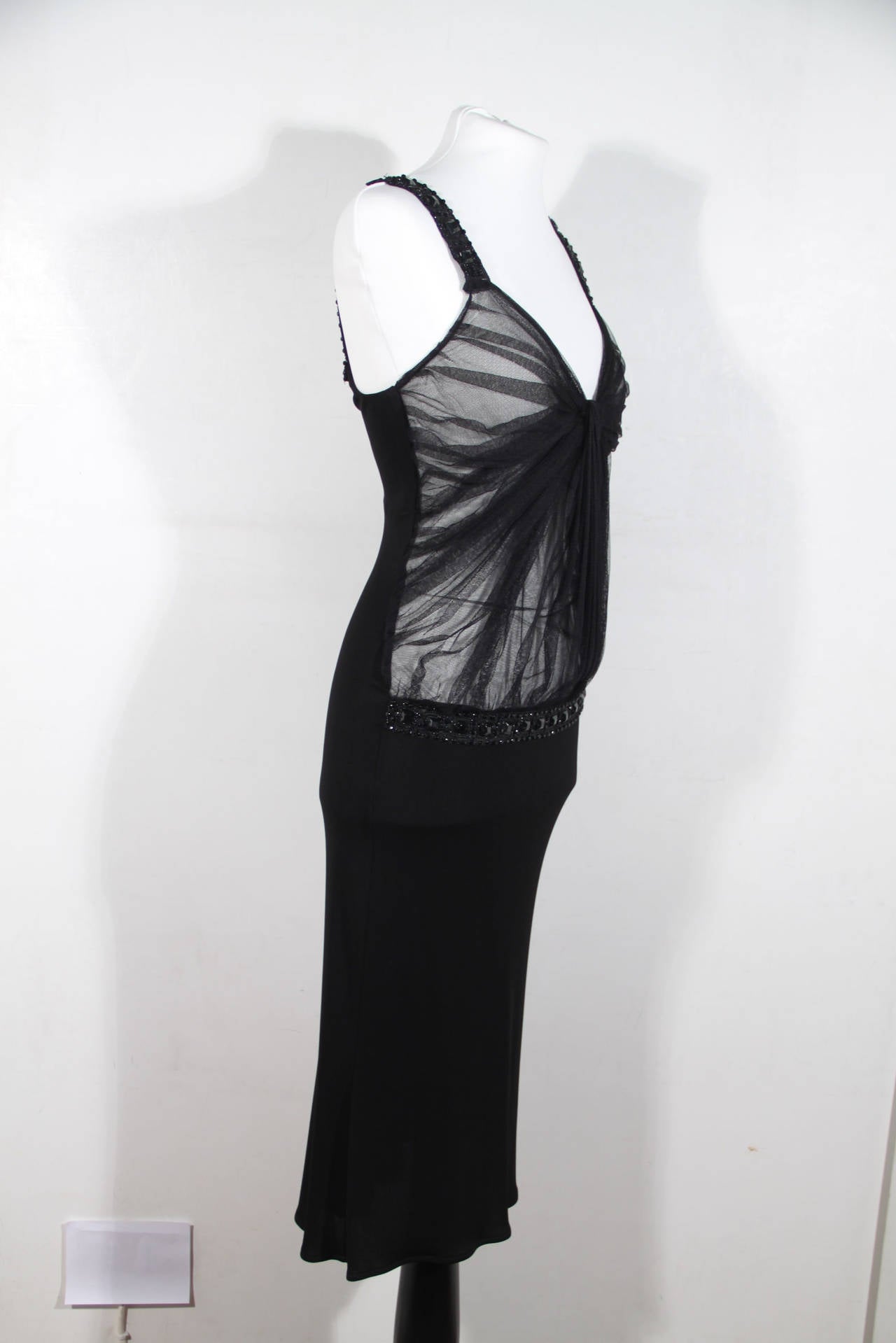 BLUMARINE ANNA MOLINARI Black Jeweled EVENING DRESS w/ Cropped JACKET FF 4