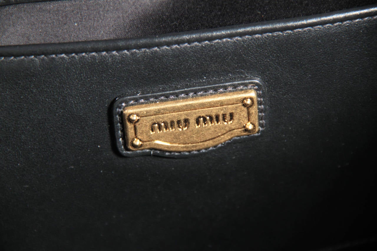 MIU MIU PRADA Black SOFT CALF Leather SHOPPING BAG Tote HANDBAG R1914S 3