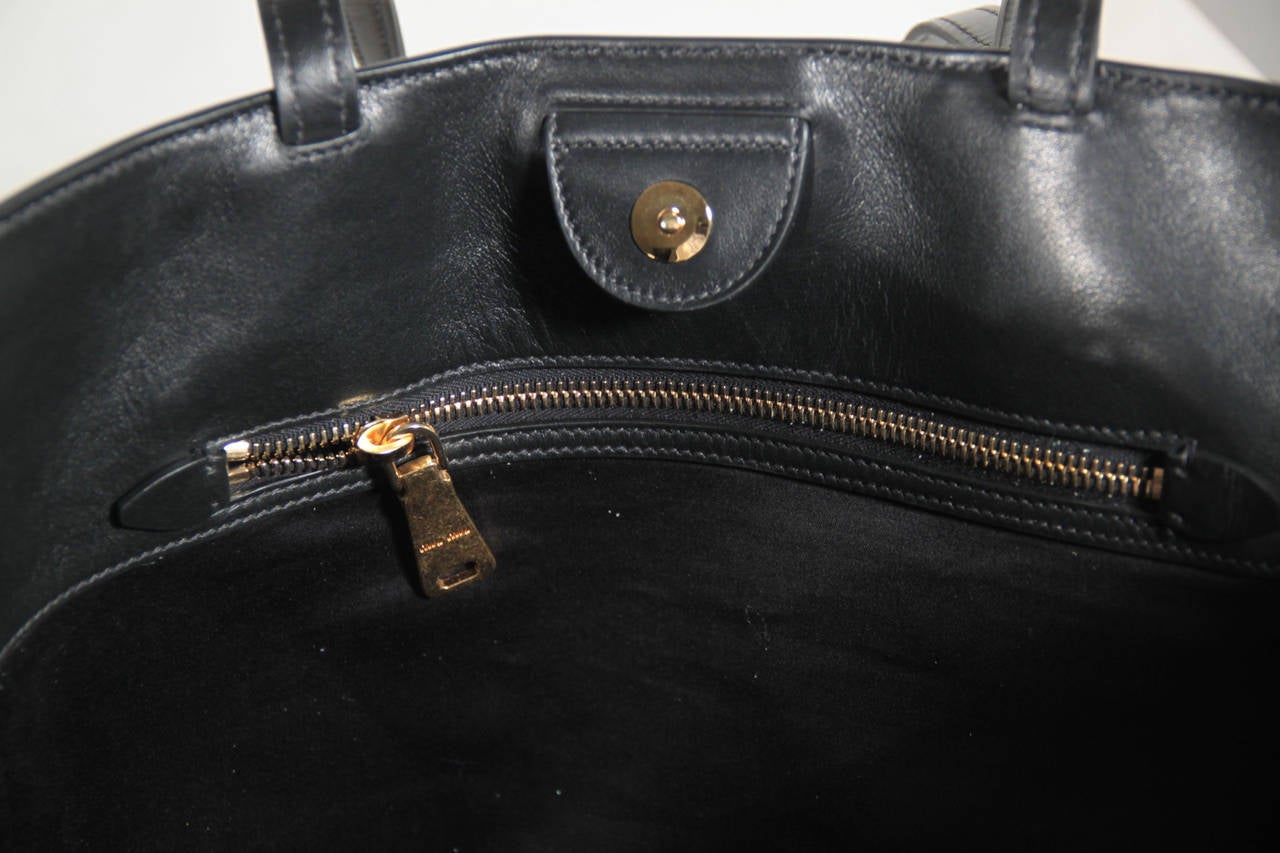 MIU MIU PRADA Black SOFT CALF Leather SHOPPING BAG Tote HANDBAG R1914S 4