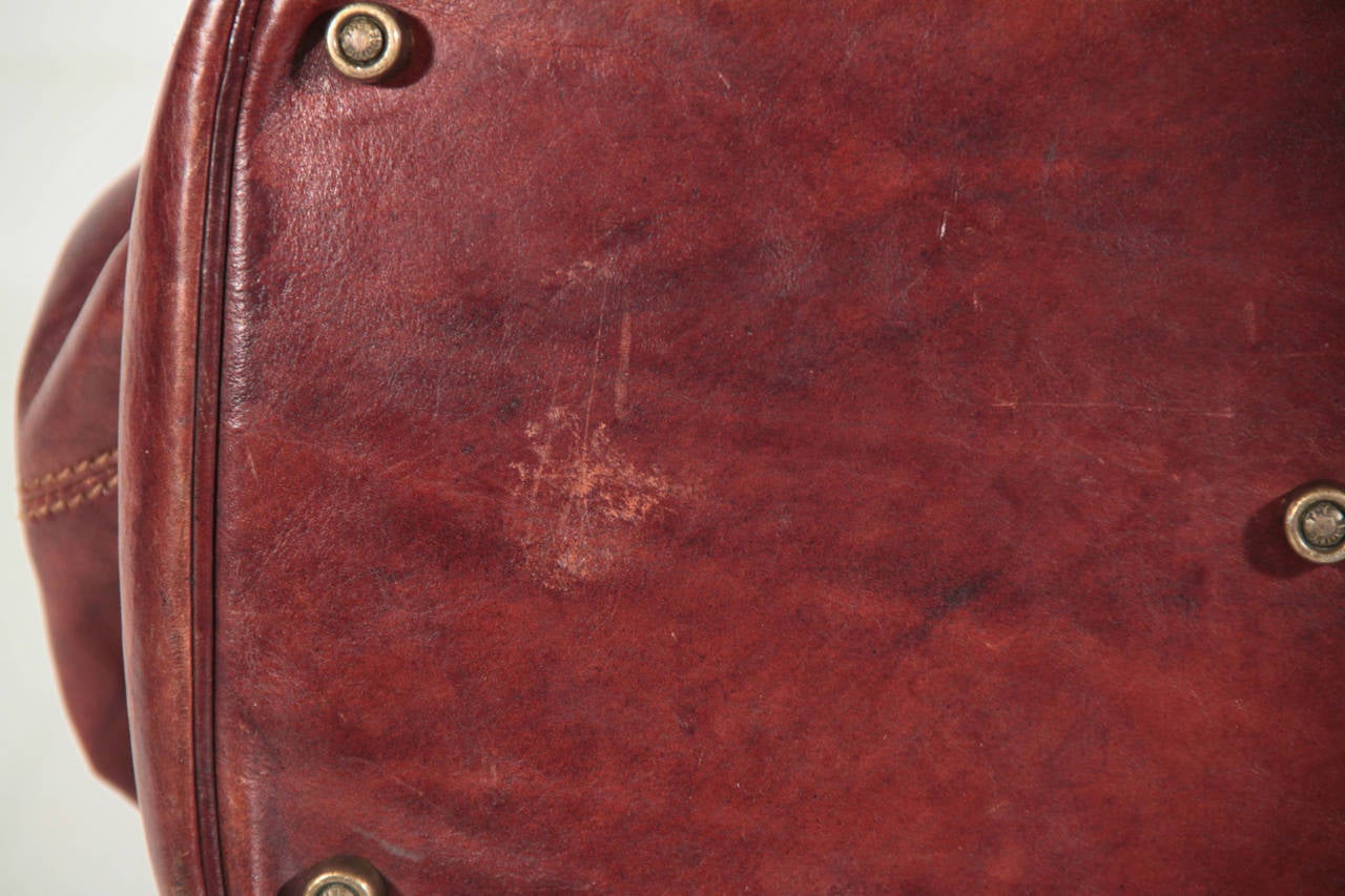 THE BRIDGE Brown Leather GLADSTONE BAG Doctor HANDBAG w/ BOTTOM SECTION 1