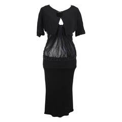 BLUMARINE ANNA MOLINARI Black Jeweled EVENING DRESS w/ Cropped JACKET FF
