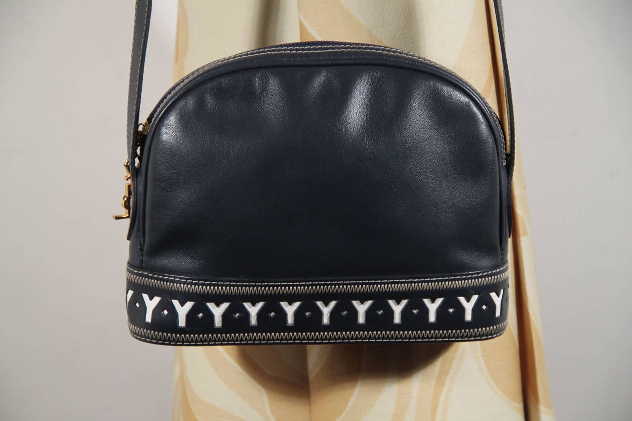 ysl grey leather handbag messenger  
