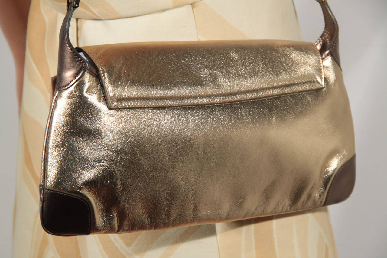 Auth GUCCI Golden Leather SHOULDER BAG Flap Purse TOM FORD ERA w/ Tiger Head In Excellent Condition In Rome, Rome