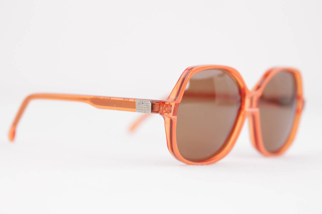 EMILIO PUCCI Vintage Orange/brown OVERSIZED SUNGLASSES 352 606 56/18 w/CASE 1