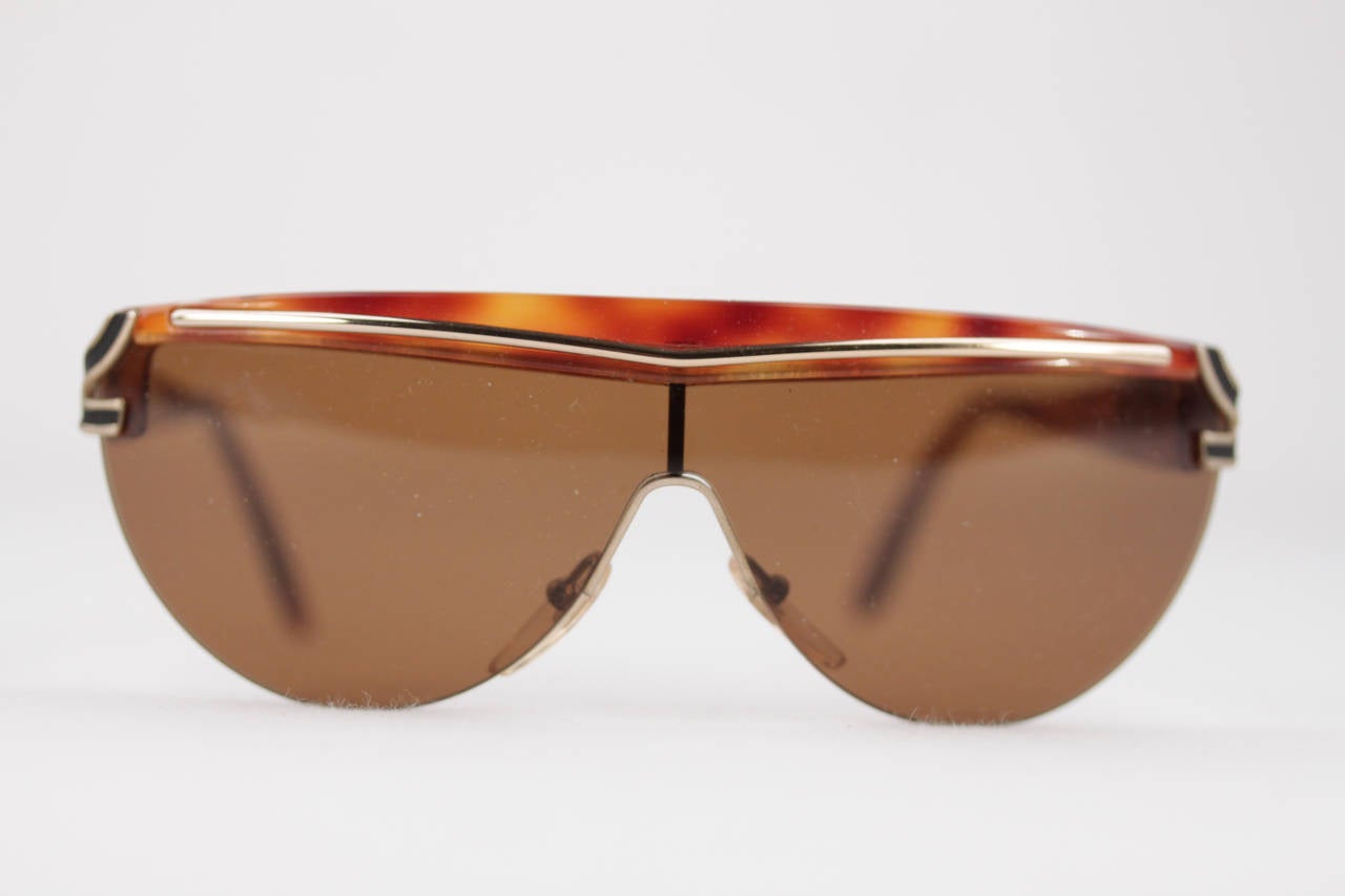 Brown LINO VENEZIANI Vintage SUNGLASSES brown LV 832-14 60/18 135 SHIELD eyewear