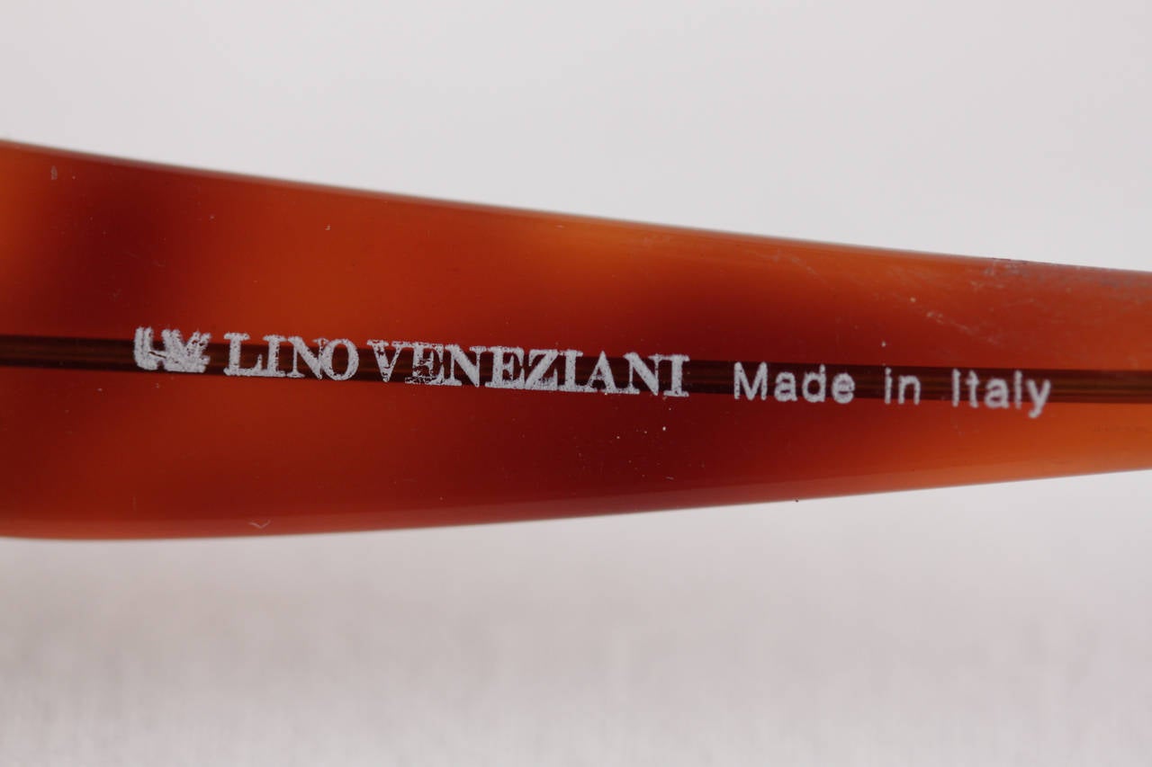 LINO VENEZIANI Vintage SUNGLASSES brown LV 832-14 60/18 135 SHIELD eyewear 1