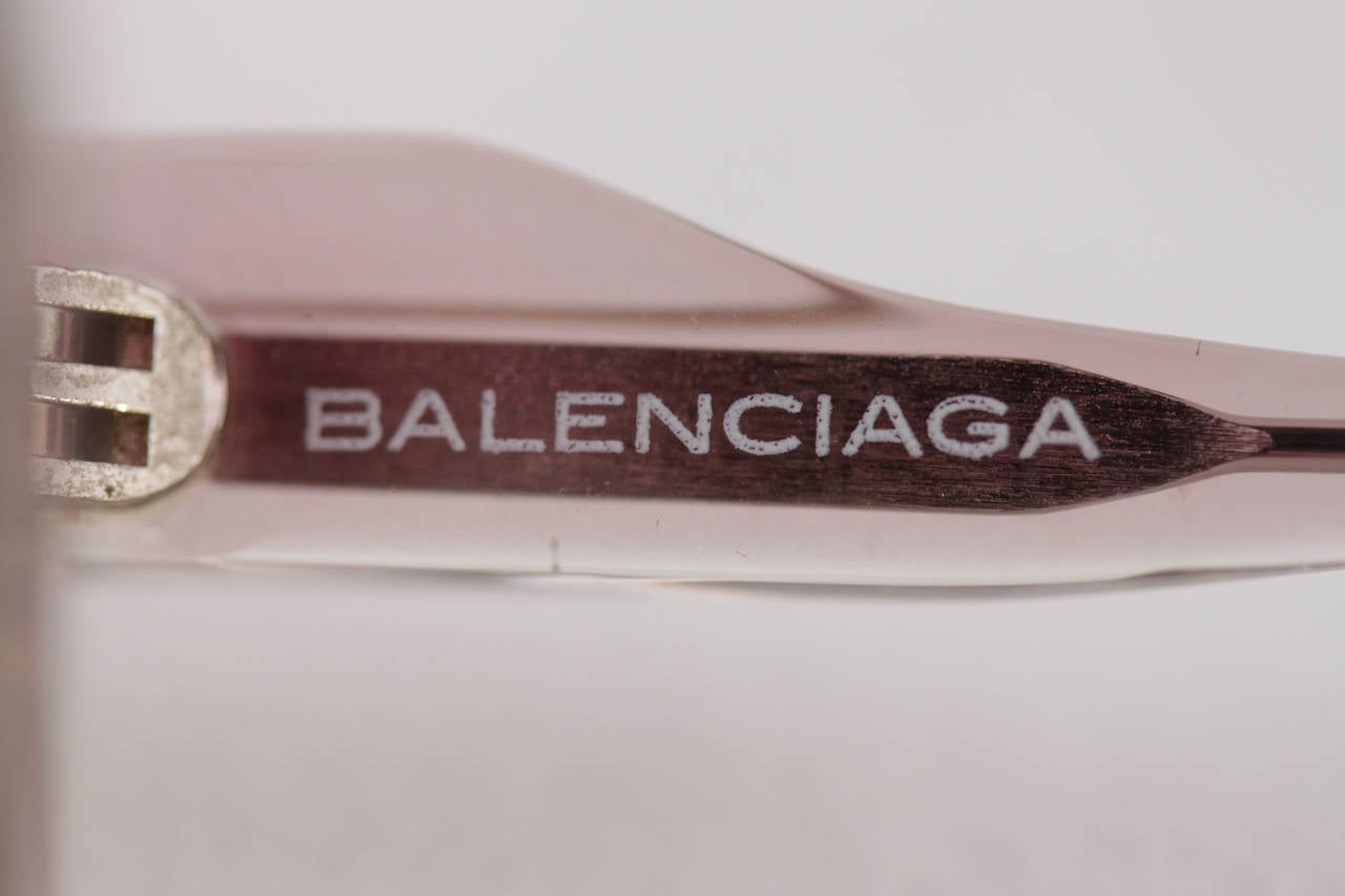 BALENCIAGA PARIS Vintage Round OVERSIZED SUNGLASSES MERCURE /9 54/18 eyewear In Excellent Condition In Rome, Rome