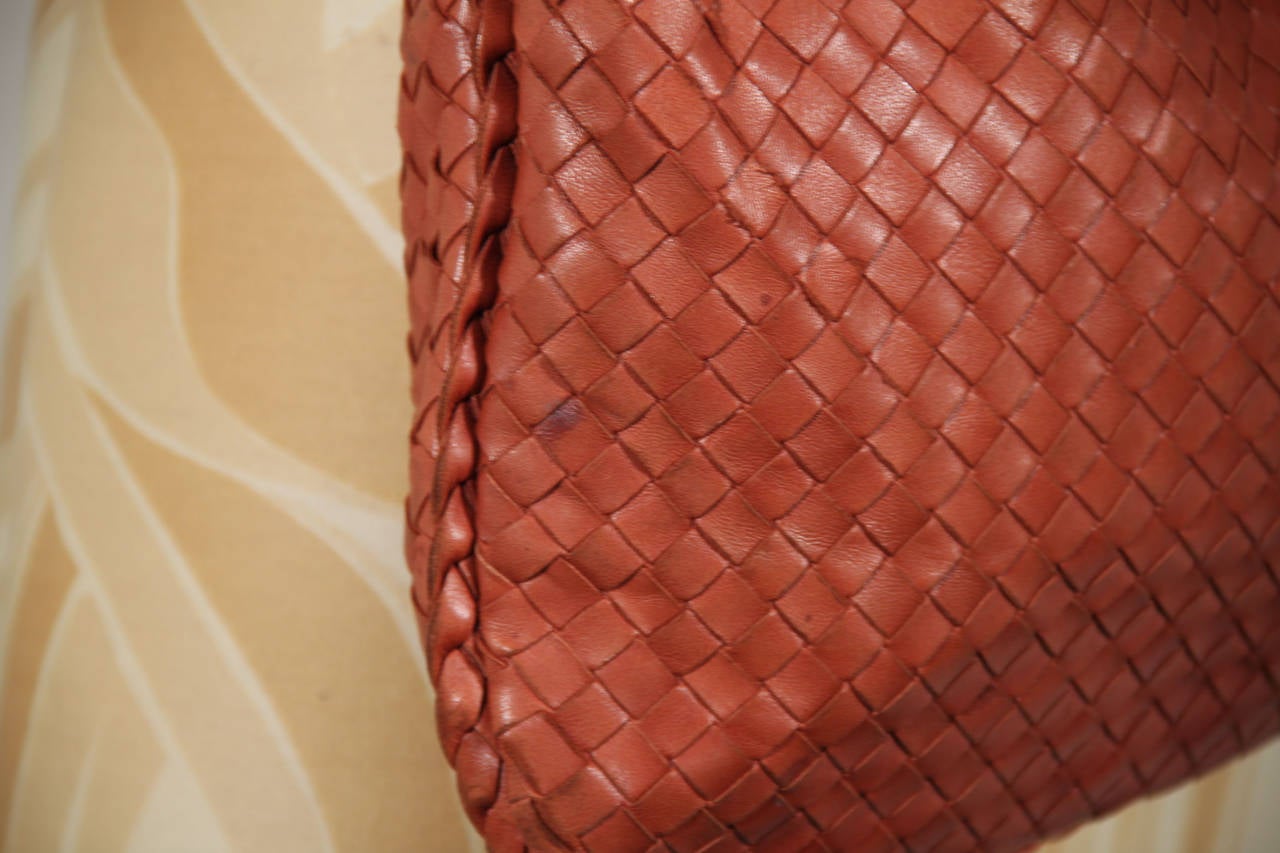 Brown BOTTEGA VENETA Italian Authentic Tan INTRECCIATO Woven Leather HOBO HANDBAG AS