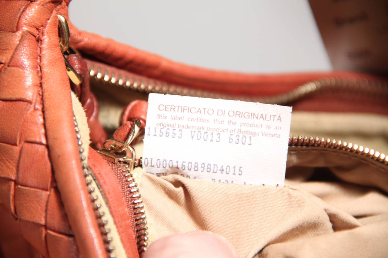 BOTTEGA VENETA Italian Authentic Tan INTRECCIATO Woven Leather HOBO HANDBAG AS 5
