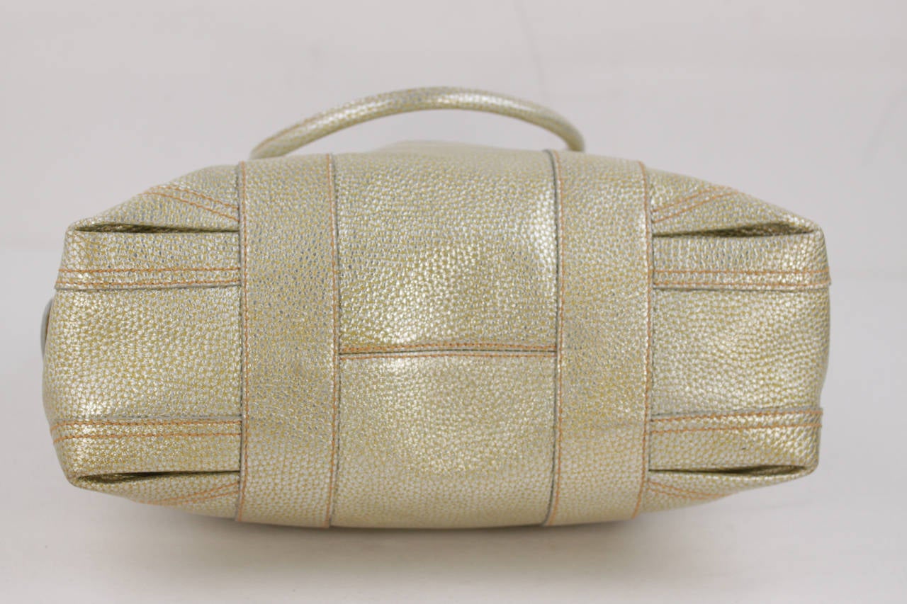 FENDI Italian Golden Pebbled Leather B MIX TOTE Large Handbag SATCHEL In Excellent Condition In Rome, Rome
