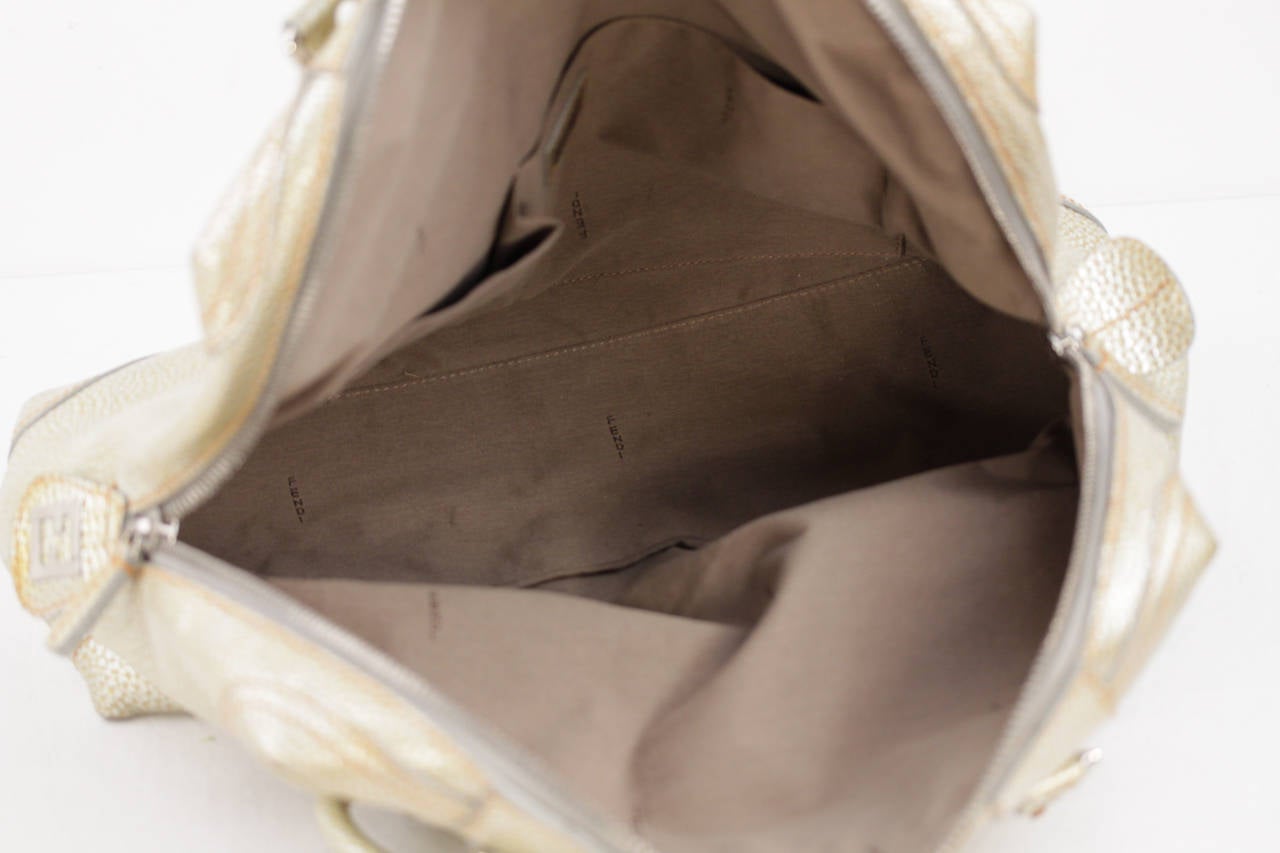 FENDI Italian Golden Pebbled Leather B MIX TOTE Large Handbag SATCHEL 2