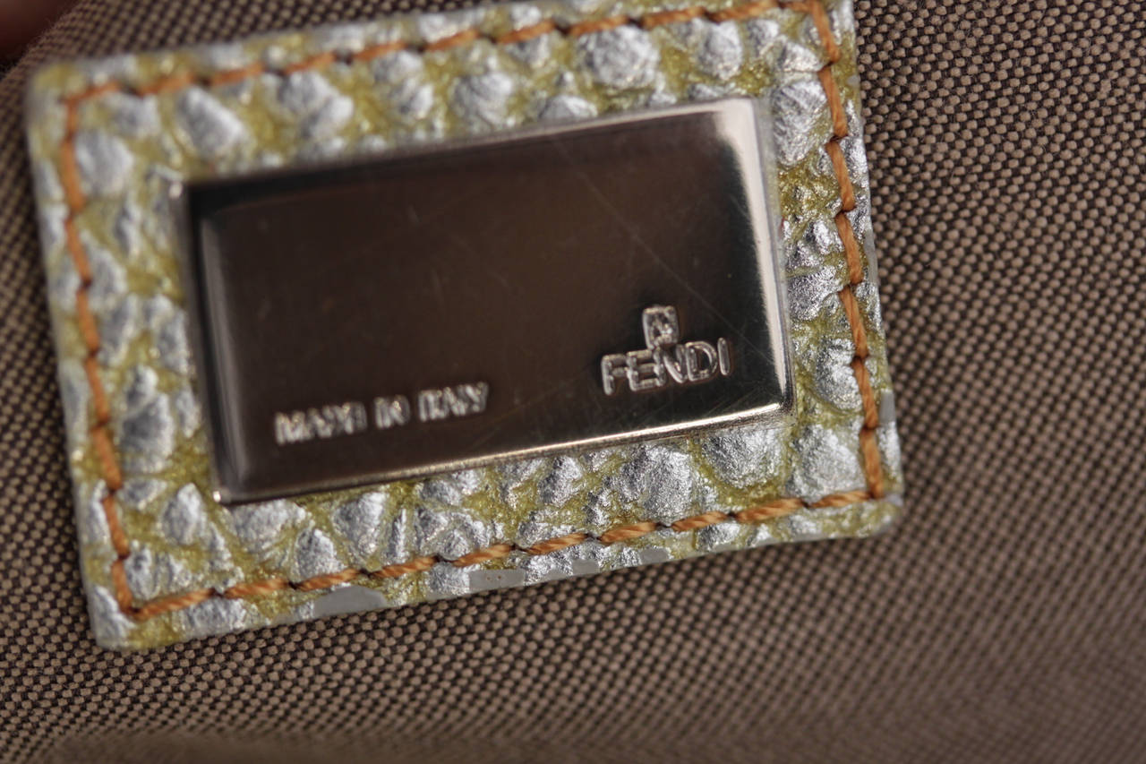 FENDI Italian Golden Pebbled Leather B MIX TOTE Large Handbag SATCHEL 5
