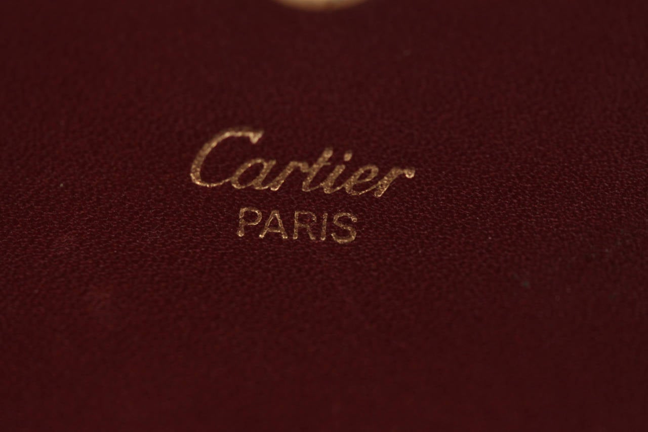 MUST de CARTIER PARIS Vintage Burgundy Leather WALLET Coin Purse w/ Box AO 2