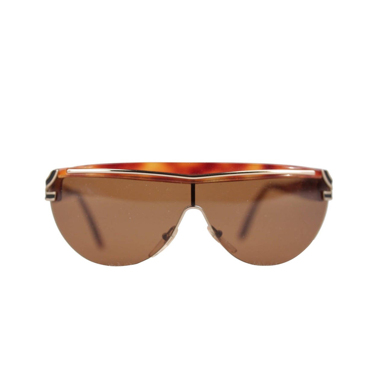 LINO VENEZIANI Vintage SUNGLASSES brown LV 832-14 60/18 135 SHIELD eyewear