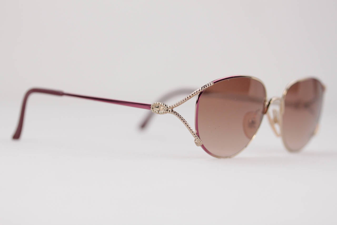 Brown CHRISTIAN DIOR Vintage SUNGLASSES 2712 48 56/16 130 Gold/brown lens women eyewea