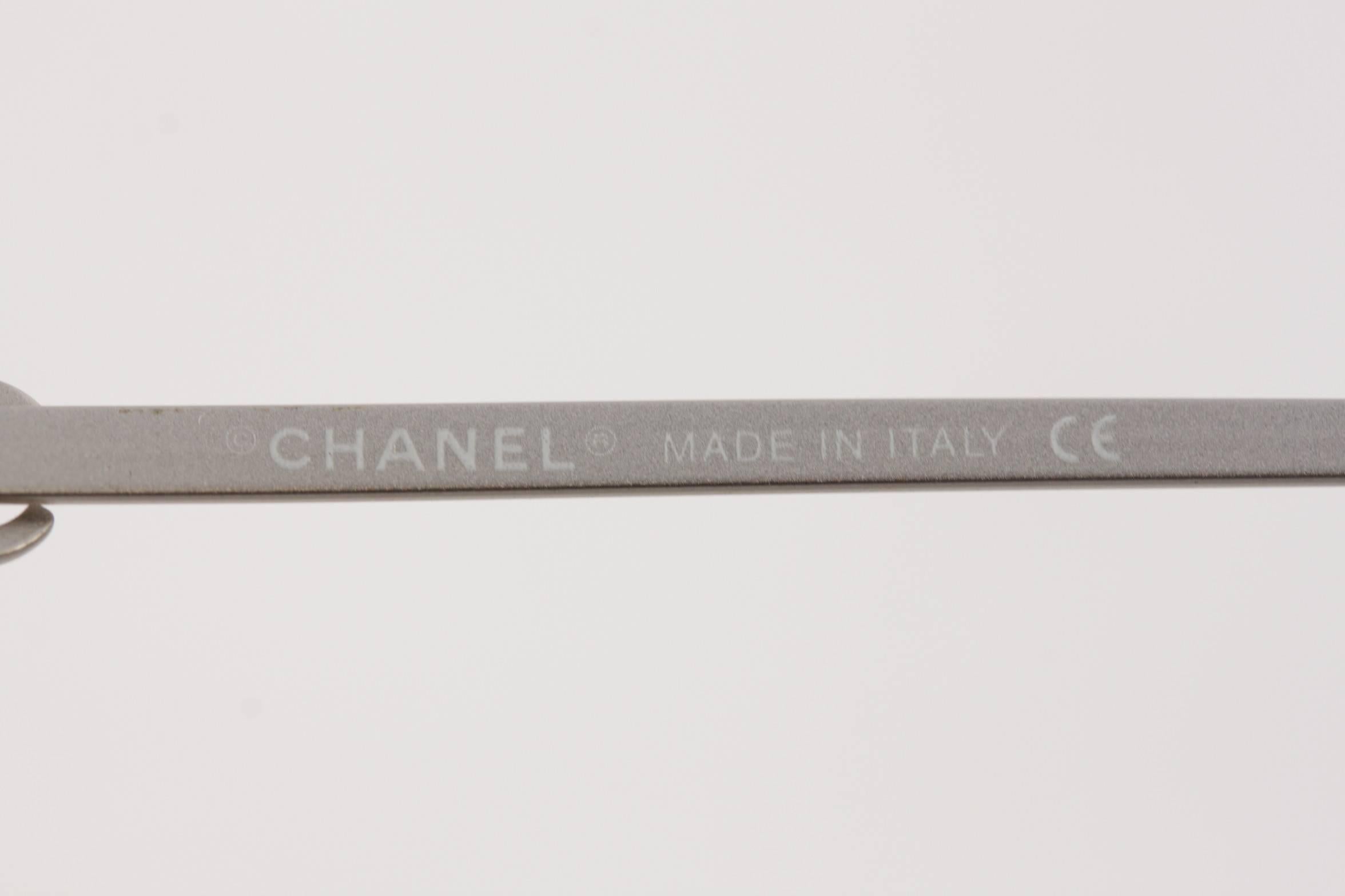 CHANEL Silver Metal SUNGLASSES 4004 c103/91 63/15 Shades CC LOGO w/CASE & BOX 2