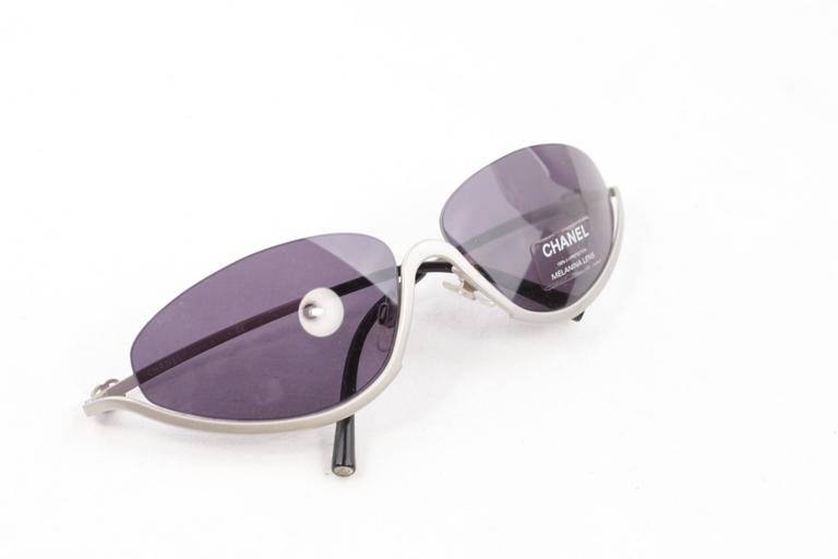 CHANEL Silver Metal SUNGLASSES 4004 c103/91 63/15 Shades CC CHANEL Silver Metal SUNGLASSES 4004 c103/91 63/15 Shades CC