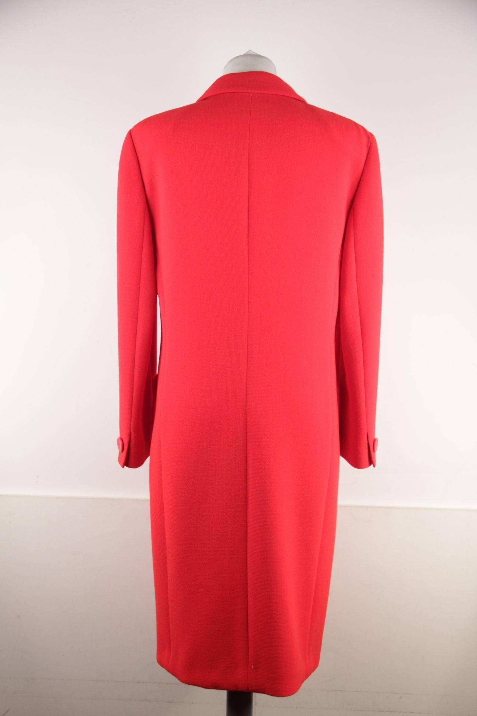 MILA SCHON Italian VINTAGE Red Light Weight Fabric COAT Size 42 IT AJ 1
