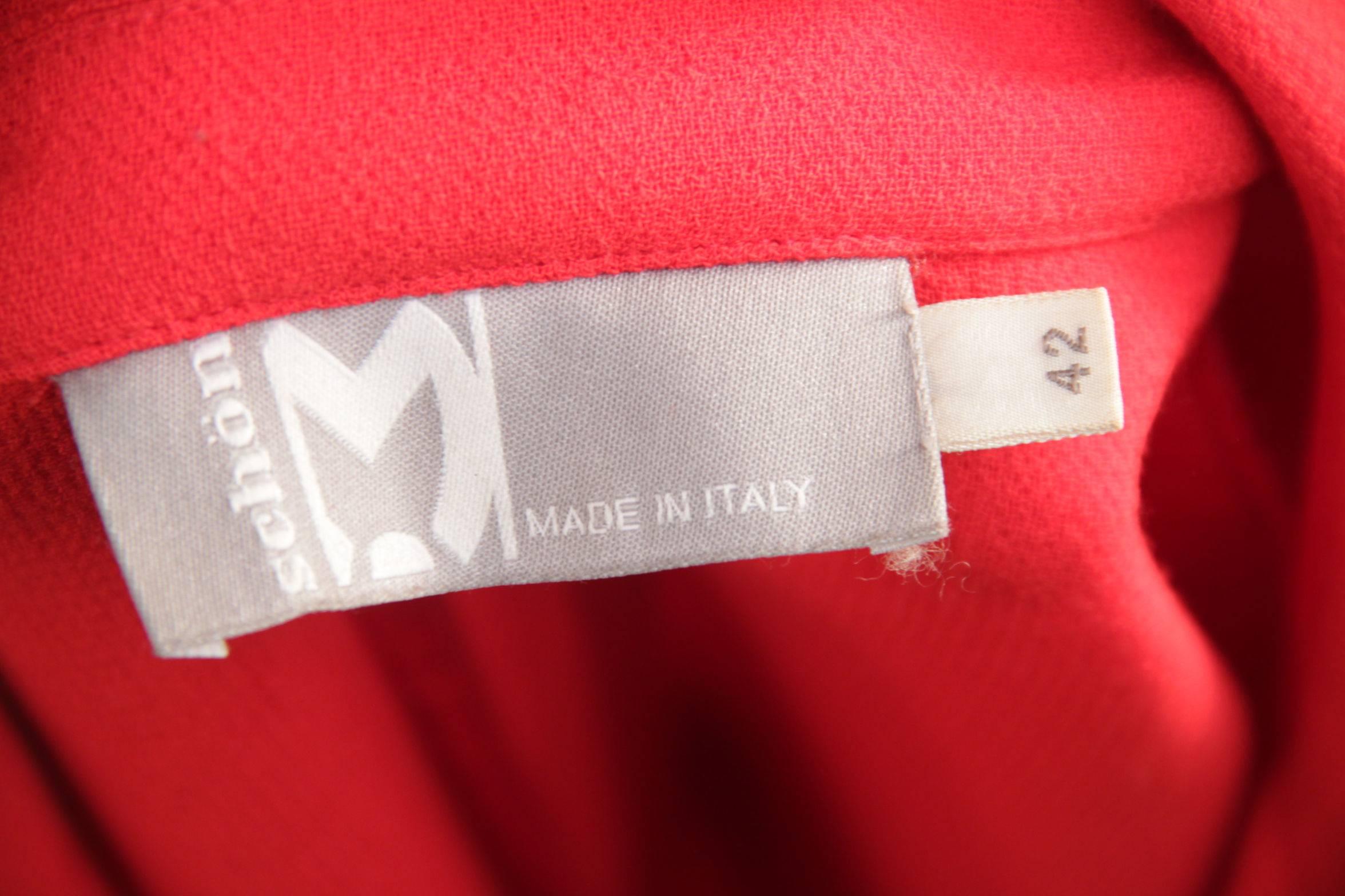 MILA SCHON Italian VINTAGE Red Light Weight Fabric COAT Size 42 IT AJ 2