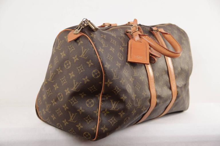 LOUIS VUITTON Vintage Brown Monogram Canvas KEEPALL 45 Duffle Bag